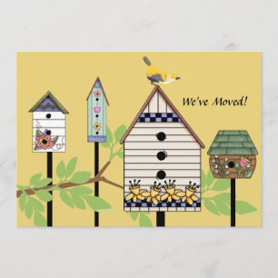 Ankündigung der Verlegung von bemalten Birdhouses