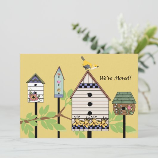 Ankündigung der Verlegung von bemalten Birdhouses (Stehend Vorderseite)