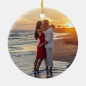 Ankündigung der verlobten Collage Wedding Keramik Ornament (Hinten)