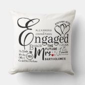 Ankündigung der verlobten Collage Wedding Kissen (Vorderseite)