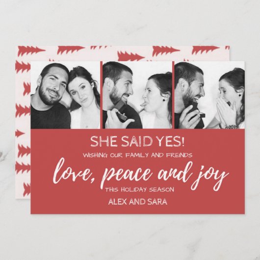 Ankündigung der Verlobung der Weihnachtskarte (Vorne/Hinten)