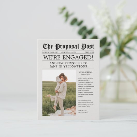 Ankündigung der Verlobung der Zeitung Save the Dat (Stehend Vorderseite)