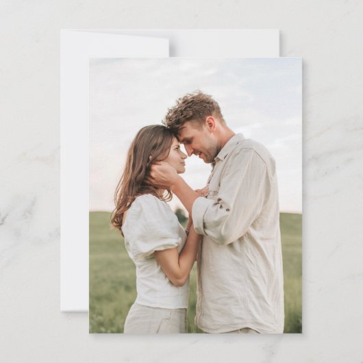 Ankündigung der Verlobung der Zeitung Save the Dat (Rückseite)