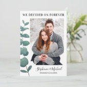 Ankündigung der Verlobung des Eukalyptus-Fotos (Stehend Vorderseite)