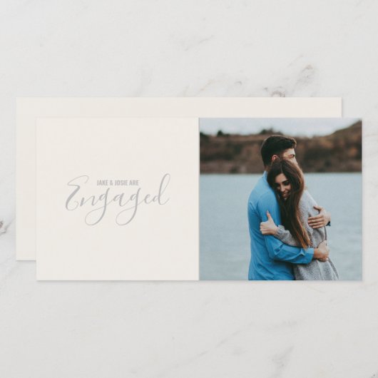 Ankündigung der Verlobung des modernen Fotos (Vorne/Hinten)