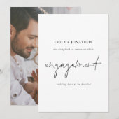 Ankündigung der Verlobung für elegantes Script-Fot (Vorne/Hinten)