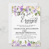 Ankündigung der Verlobung "lila und weiße Flora" (Vorderseite)