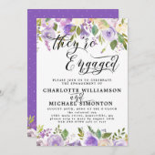Ankündigung der Verlobung "lila und weiße Flora" (Vorne/Hinten)
