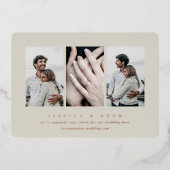 Ankündigung der Verlobung "Minimal Foil 3 Foto" (Vorderseite)