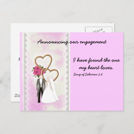 Ankündigung der Verlobung mit Bibelverse (Vorne/Hinten)