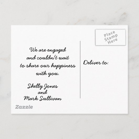 Ankündigung der Verlobung mit Bibelverse (Rückseite)