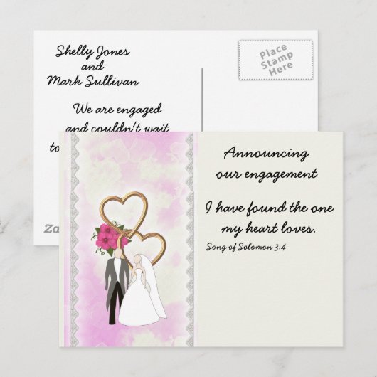 Ankündigung der Verlobung mit Bibelverse (Vorne/Hinten)