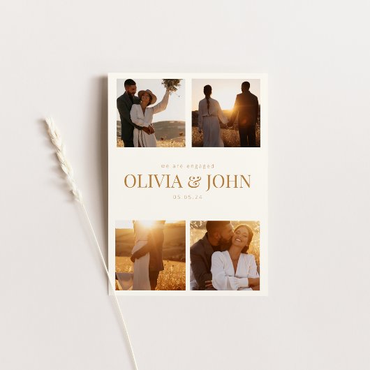 Ankündigung der Verlobung mit vier Fotos