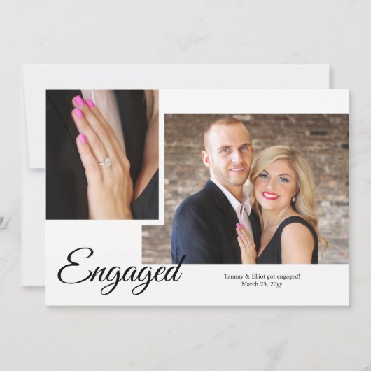 Ankündigung der Verlobung von Skript-Foto anzeigen (Vorderseite)