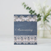 Ankündigung der Vintagen Ehe mit Denim und Elend (Stehend Vorderseite)