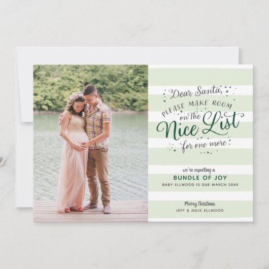 Ankündigung der Weihnachtsschwangerschaft in Nizza (Vorderseite)