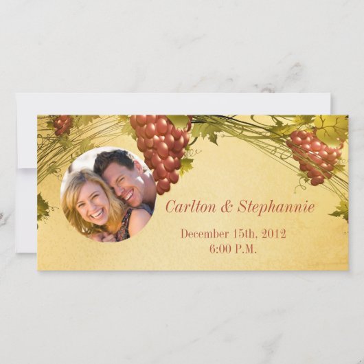 Ankündigung der Weinbauhochzeit Foto (Vorderseite)