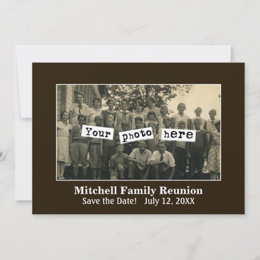 Ankündigung der Wiedersehen-Vorlage für Familienfo (Vorderseite)