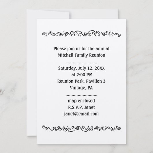 Ankündigung der Wiedersehen-Vorlage für Familienfo (Rückseite)