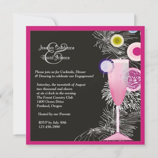 Ankündigung der zeitgenössischen Champagner-Verlob (Rückseite)