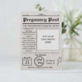 Ankündigung der Zeitung Baby Shower Einladung (Stehend Vorderseite)