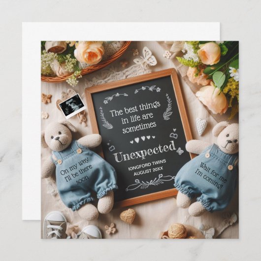 Ankündigung der Zwillingsschwangerschaft | bearbei (Vorne/Hinten)