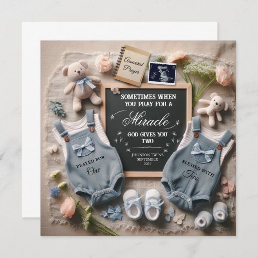 Ankündigung der Zwillingsschwangerschaft | Erwarte (Vorne/Hinten)