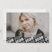 Ankündigung des 4-Foto-Abschlusses in Schwarz und (Rückseite)