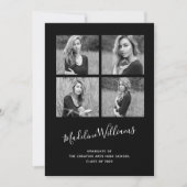 Ankündigung des 4-Foto-Abschlusses in Schwarz und (Vorderseite)