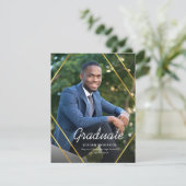 Ankündigung des Abschluss Gold Geometric Frame Fot (Stehend Vorderseite)