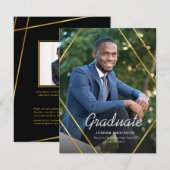 Ankündigung des Abschluss Gold Geometric Frame Fot (Vorne/Hinten)