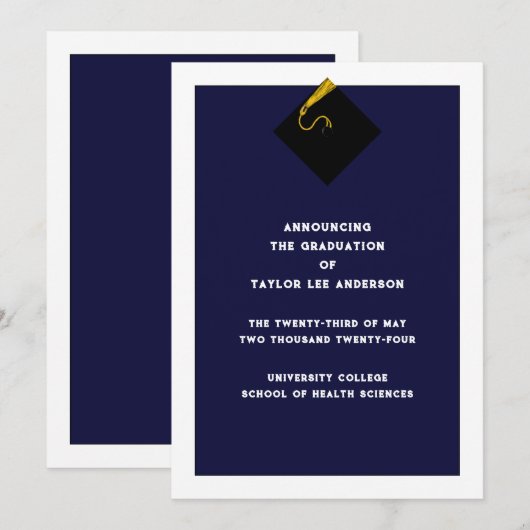 Ankündigung des Abschlusses (Vorne/Hinten)