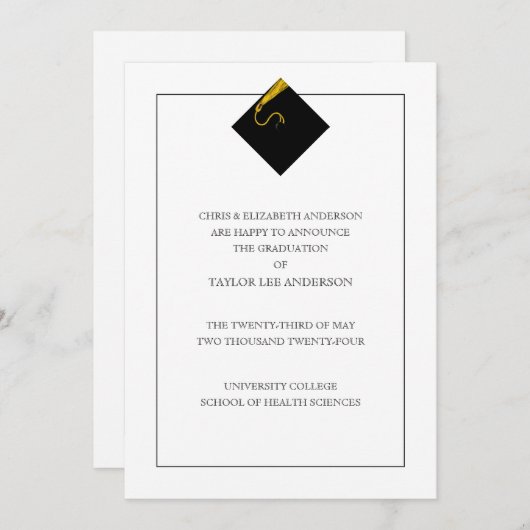 Ankündigung des Abschlusses (Vorne/Hinten)