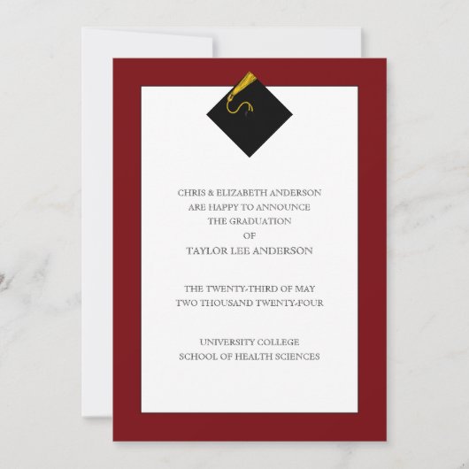 Ankündigung des Abschlusses (Vorderseite)