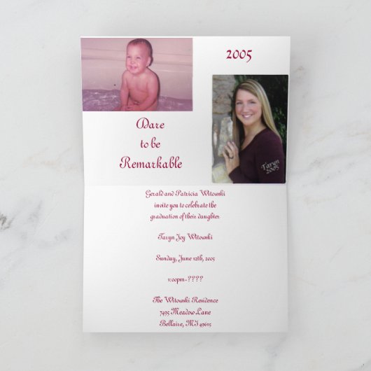 Ankündigung des Abschlusses (Innenseite)