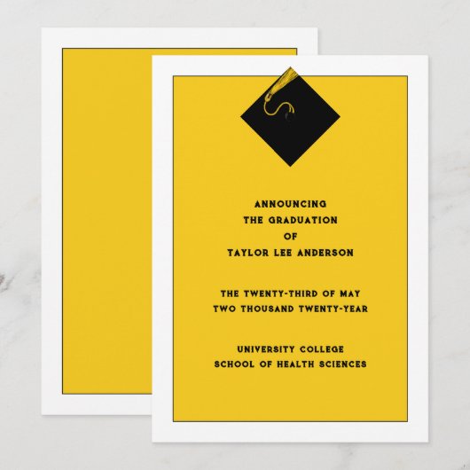 Ankündigung des Abschlusses (Vorne/Hinten)