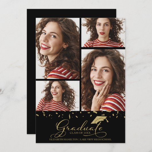 Ankündigung des Abschlusses an der High School 4 F (Vorne/Hinten)