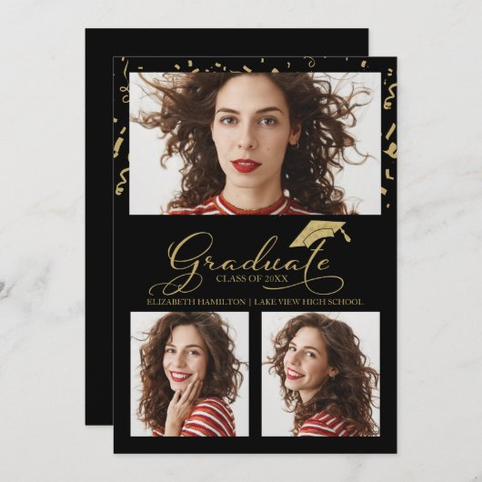 Ankündigung des Abschlusses an die High School 3 F (Vorne/Hinten)