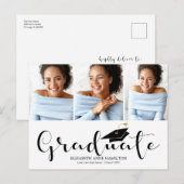 Ankündigung des Abschlusses an die High School 3 F Postkarte (Vorne/Hinten)