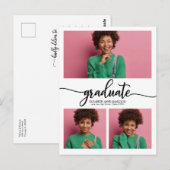 Ankündigung des Abschlusses an die High School 3 F Postkarte (Vorne/Hinten)