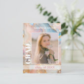 Ankündigung des Abschlusses auf dem Muster Pastell Postkarte (Stehend Vorderseite)