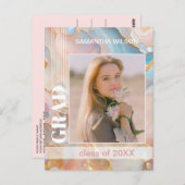 Ankündigung des Abschlusses auf dem Muster Pastell Postkarte (Vorne/Hinten)