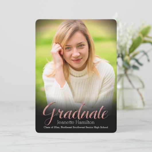 Ankündigung des Abschlusses "Black Frame Vignette (Stehend Vorderseite)