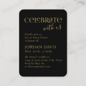 Ankündigung des Abschlusses "Black Modern Arch Fot Begleitkarte (Rückseite)