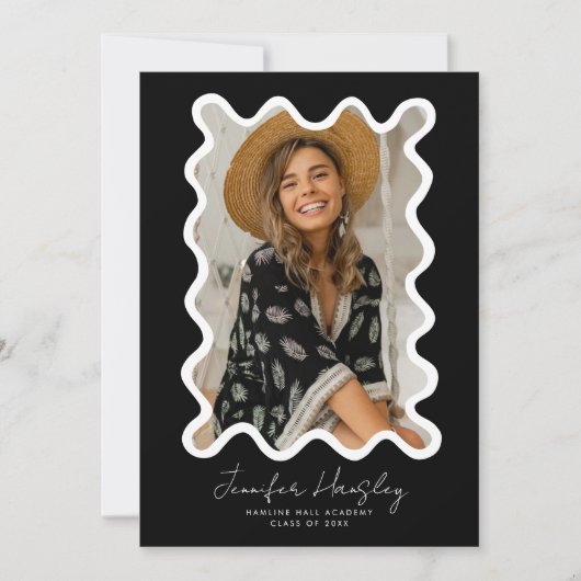 Ankündigung des Abschlusses "Black Squiggly Foto F (Vorderseite)