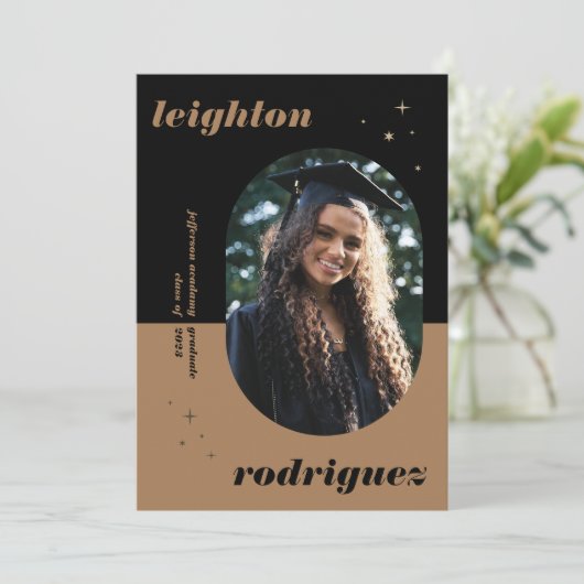 Ankündigung des Abschlusses "Black Unique Rounded  (Stehend Vorderseite)