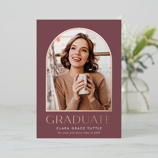 Ankündigung des Abschlusses "Classic Foil Arch Fot (Stehend vorne)