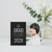 Ankündigung des Abschlusses der Jurastube Postkarte (Stehend Vorderseite)