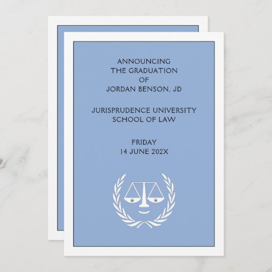 Ankündigung des Abschlusses der Juristischen Fakul (Vorne/Hinten)