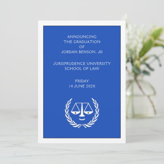 Ankündigung des Abschlusses der Juristischen Fakul (Stehend Vorderseite)